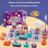DIY Science Education Kit for Kids Desktop Game Circuit Building Blocks Experiment Toy Assembly Physics Enlightenment