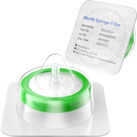 Sterile Syringe Filters,Double-Layer PES Membrane 0.22μm Pore Size,33mm Diameter, 0/100 Pcs Individually Packed by Ks-Tek