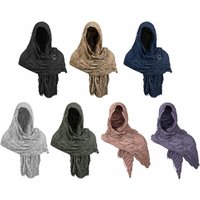Fashion Medieval Style Medieval Cloak With Viking Brooch Beggar Style Hooded Shawl Scarf Scarf Cape Streetwear
