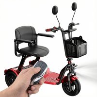 Electric Tricycle Lightweight Folding Mini For Elderly 48V 20Ah Powerful Electric Scooter 3 Wheels 1000W For Woman Red Black