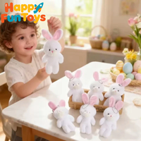 10pcs Easter Bunny Keychain Pendant Decoration Plush Rabbit Charm For Handbag Backpack Cute Party Favor & Spring Decorative