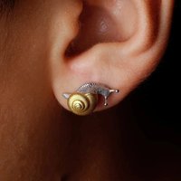 Gold Silver Color Snail Studs Earrings for Women Men Dainty Ear Adornments Eye Catching Ear Ring Fashion Jewelry