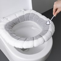 2856 Thickened Plush O-Type Warm Toilet Cushion Universal Toilet Cushion Reusable Winter Toilet Seat Cushion Toilet Seat Cover