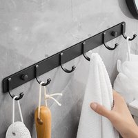 Schwarzer Kleiderhaken für Badezimmer, Küche, Zuhause, Wandmontage, kreative Tür, Mantel, Kleidung, Handtuch, Schlüsselhalter, Aufhänger, Aufbewahrung, 3, 4, 5, 6 Haken