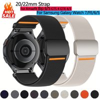20mm 22mm Universal Watch straps For Amazfit GTR 3/gtr 4/gtr 2/gts 4/Bip 6 Nylon Magnetic Bracelet Amazfit active 2/cheetah band