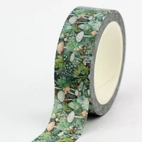 NEW 1PC 10M Decor Forest Leaves Mushrooms and Ferns Washi Tape for Scrapbooking Craft Masking Tape Cute Journal Stationery