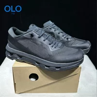 Chaussures de course en maille noire pour hommes et femmes, semelle épaisse à segments creux, amortissantes, baskets de sport, chaussures d'entraînement d'extérieur