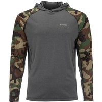 SIMMS Fishing Hoodie UPF 50 Sun Protection Long Sleeve Shirt Camo Quick Dry Breathable Summer Outdoor Sport T Shirt
