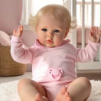 NPK 24inch Ellie Toddler Newborn Doll Princess Girl Lifelike Reborn Soft Touch 3D Skin Art Doll with Hand Rooted Hair