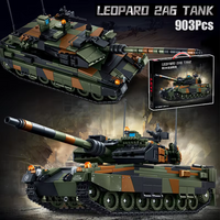 Military MOC Leopard 2A6 Army Main Battle Tank Building Blocks With Soldiers Tank Model Bricks Toy Gifts