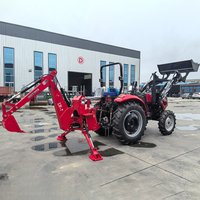 50hp Tractors Agricultural Four-Wheel Drive with Diesel Engine Farm Tractor with Front Loader and Excavator