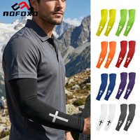 NOFOXO 1 Pair Summer Thin Cooling Arm Sleeve Sun-protective Compression Quick Dry Arm Cover Sports Cycling Working Men Women