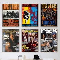 1pc Guns N Roses Rock Band Movie Poster Self-adhesive Art Waterproof Paper Sticker Coffee House Bar Room Wall Decor