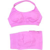 AliExpress NONE 2Pcs Sexy Halter Neck Yoga Set Women Open Back Sports Bra Low Ribbed Waist Scrunch Butt Shorts Seamless Gym Cycling Workout Set