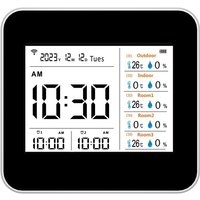 2CO12C-3,Tuya WiFi Weather Station & 3 Probes 3 Sensors Indoor Outdoor Wireless Thermometer, Cold Storage, Freezers, Fish Tanks
