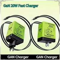 20W PD GaN Fast Charger With Retractable Type C Charging Cable EU/US/UK Plug For iPhone Samsung Xiaomi Portable Quick Adapter