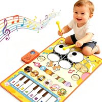 Baby Musical Piano Drum Mat Educational Floor Keyboard Instruments Music Hit Drum Carpet Learning Toys For Boy Girl Toddler Gift