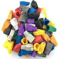 100 Pcs Mixed Color CAT5E CAT6 RJ45 Ethernet Network Cable Strain Relief Boots Plug Cover Network Cable Connectors