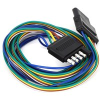 5-Pin Flat Connector Plug 72in Color Coded Wires Wiring Harness Extension US Type for RV Trailer Trailer Accessory Trailer Plug