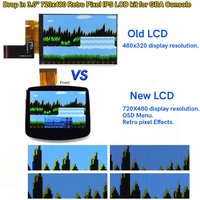 Hispeedido 3.0" Pre-Laminated V5 IPS Display 720x480 Retro Pixel Desaturation Adjustable FRM Backlight LCD Screen Kit For GBA