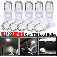 10/30/50Pcs Car Lights T10 LED Bulbs Cold White Car Interior Dome Reading Wedge Side Door Trunk Lamp License Plate Lamp 12V