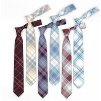 Y2K Cotton JK Necktie Simple Plaid Neckwear Striped Neck Tie Clothes Accessories Cravat Uniform Bow Tie Women Men