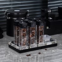 IKAPE Coffee Bean Cellar Tubes, Single Dose Coffee Bean Storage with Hopper 6 Tubes, One-way Valve, Keeping Coffee Beans Fresh
