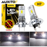 AUXITO 2Pcs Headlight LED H7 CANBUS 6500K White H7 Car LED High Low Beam With Cooling Fan Driving Lamp 12V Super Bright 30000LM