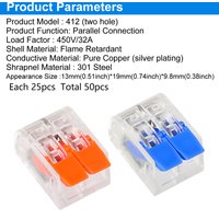 100pcs Quick Wire Connectors Plug-in Universal Compact Home Wiring Cable Connector 2/3 Pin Conductor Terminal Block