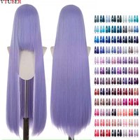 192 Colors 600g 100cm Long Straight Cosplay Wig Heat Resistant Synthetic Hair Blue Purple Pink Red Orange Anime Wigs Link2