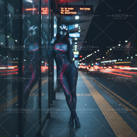 Spider-Gwen Cosplay Zentai Bodysuit, Symbiote Spider Girl Cosplay Jumpsuit Women Superhero Costume for Halloween Comic Con