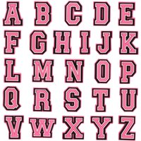 1-26 Stücke PVC Rosa Englisch Buchstaben Alphabet Sandalen Schuh Charms Zubehör Kinder Designer Dekoration DIY Rucksack