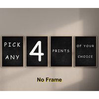 4pcs Creative Custom HD Frameless Posters Customize any photo canvas print you desire gift for home decor Living room decor