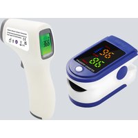 Medical IR Fever Thermometer & Mini Blood Oxygen Oximeter | Digital Non-Contact Ear Thermometer for Child Adult Body Temperature