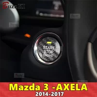 2014 2015 2016 2017 For Mazda 3 AXELA Mazda3 Car Engine Start Stop Button Cover Real Carbon Fiber Sticker