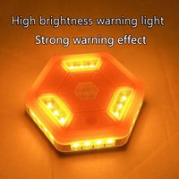 Car Rotating LED Magnetic Warning Light Flashing Rechargeable Yellow White Traffic Safety Flash Auto Safety Signal Light Toola