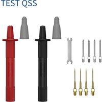 QSS 2PCS Multimeter Test Pen with Replaceable Gold-plated Sharp Needles and Wrench Electrical Tools