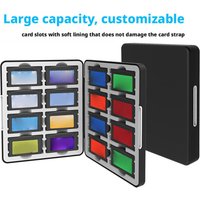For GBA 16-in-1 Game Card Storage Box DIY Pattern Sticker Decorative Storage Box Game Card Magnetic Organizer With Silicone Slot