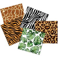 20 Sheets Jungle Safari Animal Print Napkins Birthday Baby Shower Party Supplies Tiger Leopard Zebra Stripes Paper Napkin