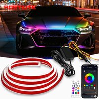 Car Hood Light Strip RGB DRL Strip Dynamic Scan Start Exterior Hoodbeam DRL Daytime Running Lights for Cars SUV 12V App Control