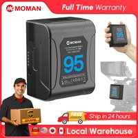 Moman Power 95 Small V-Lock Battery 95 Wh 6450 mAh 14.8 V with 2 x D-TAP/USB-A/BP Output, Small Portable for Sony Canon Camera
