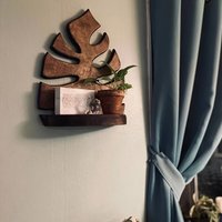 Crafts Wooden Wall Decoration Frame Wall Mounted Modern Plant Wall Hanging Retro Creative Storage Rack Entrance