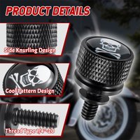 Black Motorcycle Rear Seat Bolt Fender Bolt Screw 1/4"-20 Thread For Harley Sportster Dyna Softail Street Glide 1996-2015