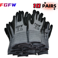 Breathable Nitrile Work Gloves - Soft Durable Spandex EN388 Lv4 Abrasion Heavy Duty for Mechanics Construction Industrial Use