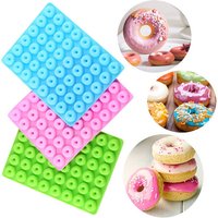 48 Cavity Small Donuts Chocolate Silicone Mold Small Biscuit Fondant Candy Mold Cake Decorating Baking Tools