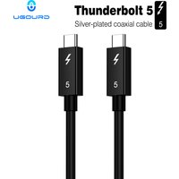 UGOURD 0.3m-2m Type-C Thunderbolt5 Silver Plated Coaxial Cable 80Gbps Compatible Thunderbolt 4/3 for External Graphics Cards HUB