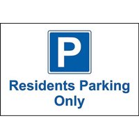 Residents Parking Only metal park safety sign