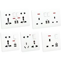 Wall Light Brass Lever Switch 1-4 Gang 2 Way Toggle Switch PC Flame Retardant Frosted Panel For Home