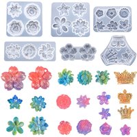 Flowers Patch Silicone Mold Crown Epoxy Resin Moulds for DIY Epoxy Resin Crafts Hairpin Jewelry Decoration Jewelry Accessories