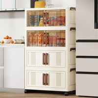Home-use non-installation-required folding storage cabinet for multi-level bedroom clothes and bedding storage